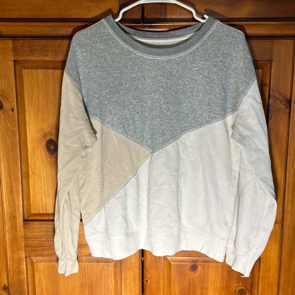 Abercrombie & Fitch Womens Colorblock Neutral Long Sleeve Sweatshirt